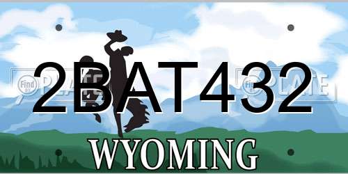 2BAT432 Wyoming License Plate