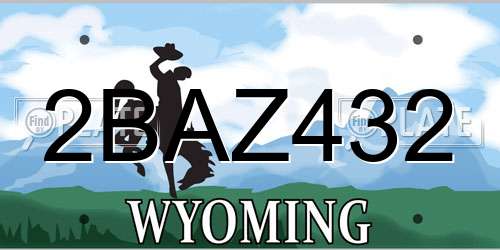 2BAZ432 Wyoming License Plate