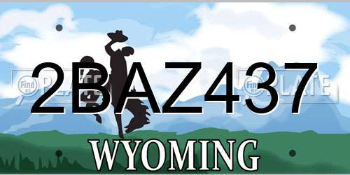 2BAZ437 Wyoming License Plate