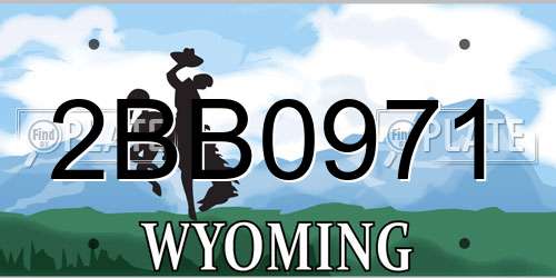 2BB0971 Wyoming License Plate