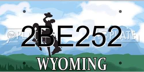 2BE252 Wyoming License Plate