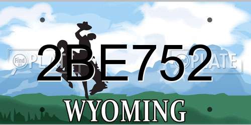 2BE752 Wyoming License Plate