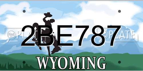 2BE787 Wyoming License Plate