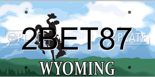 2BET87 Wyoming License Plate
