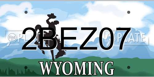 2BEZ07 Wyoming License Plate