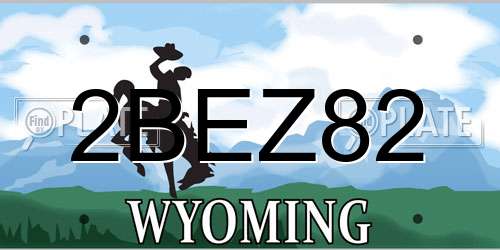 2BEZ82 Wyoming License Plate