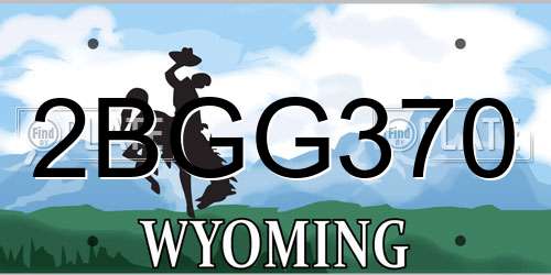 2BGG370 Wyoming License Plate