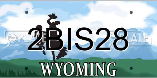 2BIS28 Wyoming License Plate