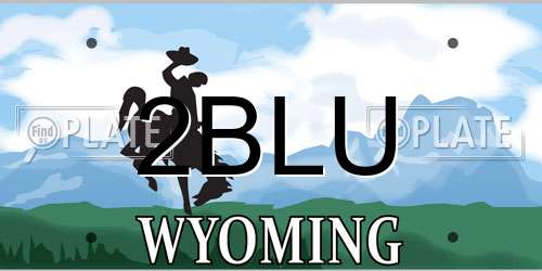 2BLU Wyoming License Plate