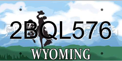 2BQL576 Wyoming License Plate