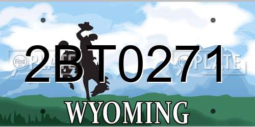 2BT0271 Wyoming License Plate