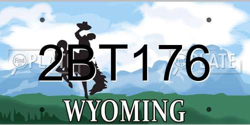 2BT176 Wyoming License Plate
