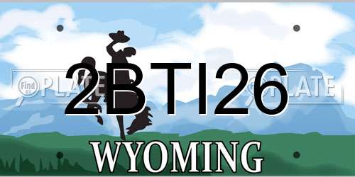 2BTI26 Wyoming License Plate