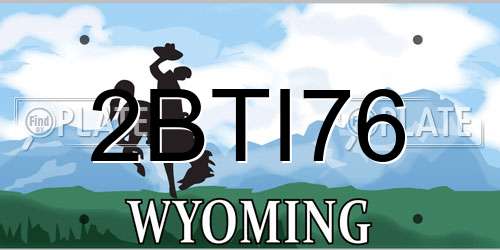 2BTI76 Wyoming License Plate