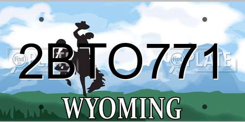 2BTO771 Wyoming License Plate