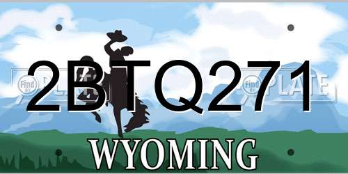 2BTQ271 Wyoming License Plate