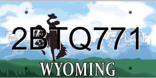 2BTQ771 Wyoming License Plate