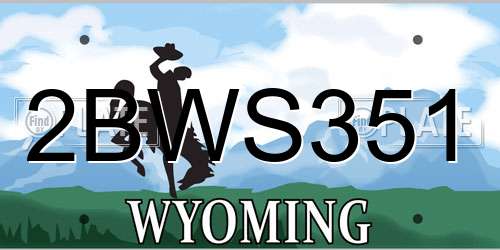 2BWS351 Wyoming License Plate