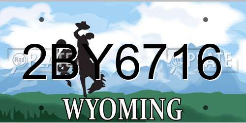 2BY6716 Wyoming License Plate