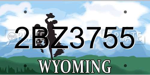 2BZ3755 Wyoming License Plate