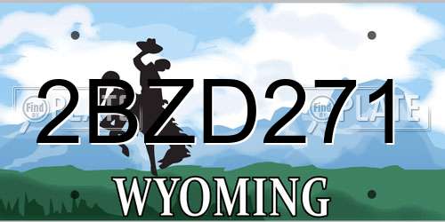 2BZD271 Wyoming License Plate