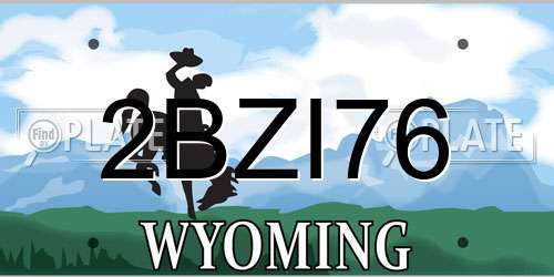 2BZI76 Wyoming License Plate