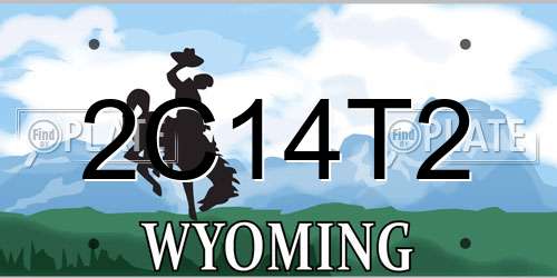 2C14T2 Wyoming License Plate