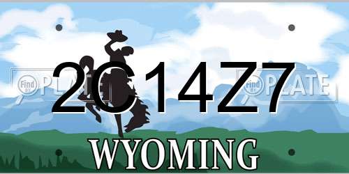 2C14Z7 Wyoming License Plate