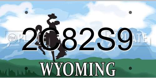 2C82S9 Wyoming License Plate