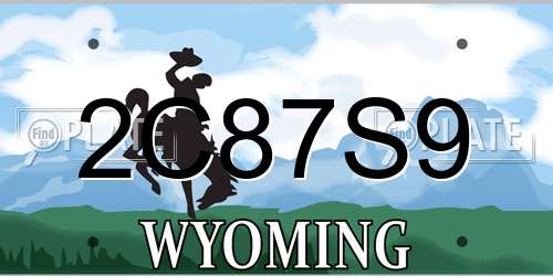 2C87S9 Wyoming License Plate