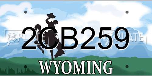 2CB259 Wyoming License Plate