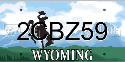 2CBZ59 Wyoming License Plate