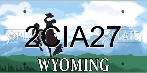 2CIA27 Wyoming License Plate