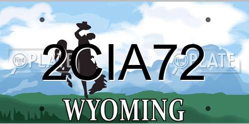 2CIA72 Wyoming License Plate