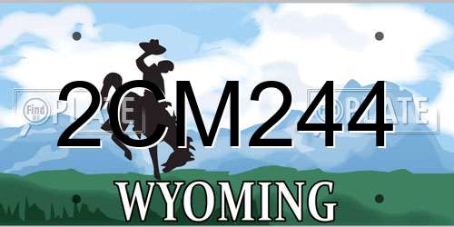 2CM244 Wyoming License Plate