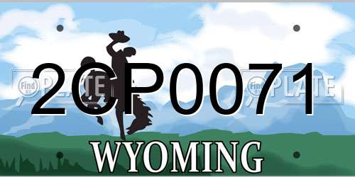 2CP0071 Wyoming License Plate