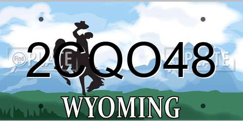 2CQO48 Wyoming License Plate
