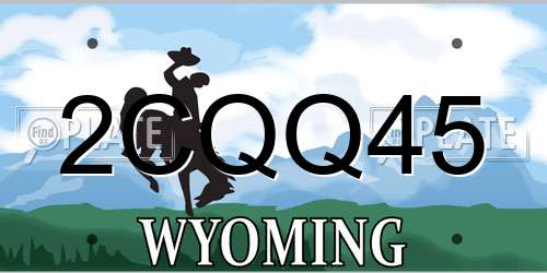 2CQQ45 Wyoming License Plate
