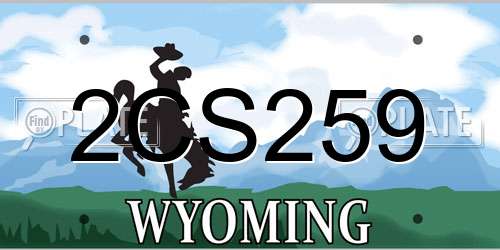 2CS259 Wyoming License Plate