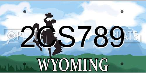 2CS789 Wyoming License Plate
