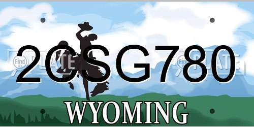 2CSG780 Wyoming License Plate