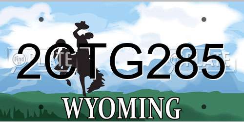 2CTG285 Wyoming License Plate