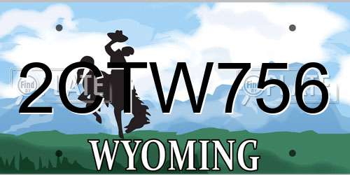 2CTW756 Wyoming License Plate