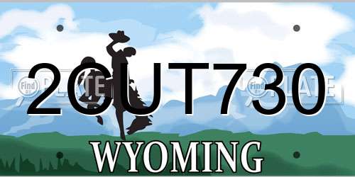 2CUT730 Wyoming License Plate
