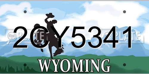 2CY5341 Wyoming License Plate