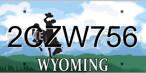 2CZW756 Wyoming License Plate