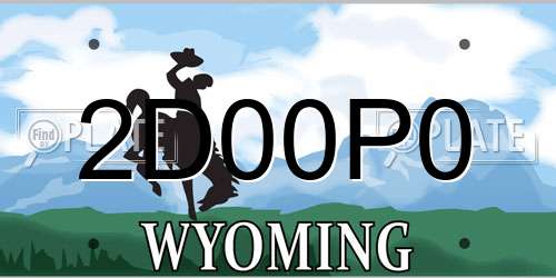 2D00P0 Wyoming License Plate
