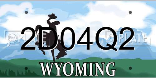 2D04Q2 Wyoming License Plate
