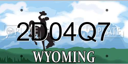2D04Q7 Wyoming License Plate