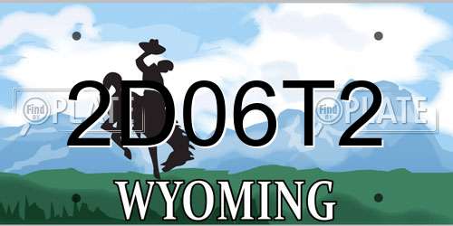 2D06T2 Wyoming License Plate